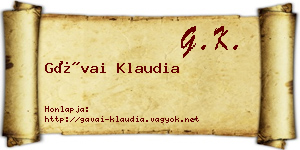 Gávai Klaudia névjegykártya