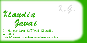 klaudia gavai business card